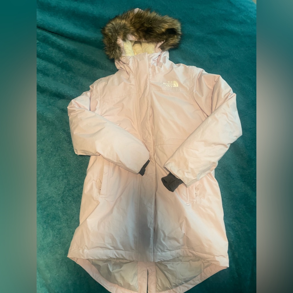 The North Face Faux Fur Jacket, girls large